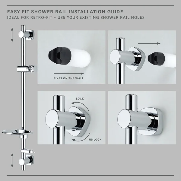 Alternate image of Methven Avoca Cool Touch Thermostatic Chrome Bar Shower Valve with Slide Rail Kit