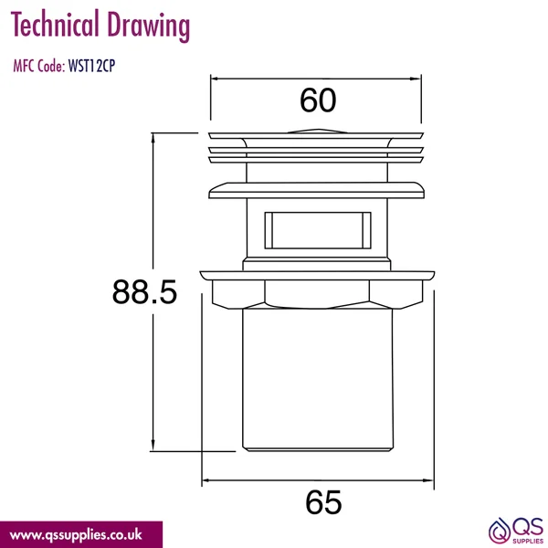 Technical drawing QS-V110703 / WST12CP