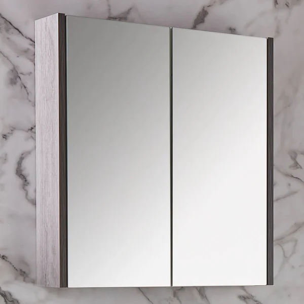 Additional image of Kartell K-Vit Purity Wooden Wall Hung Mirror Cabinet - Two Door - 650mm High