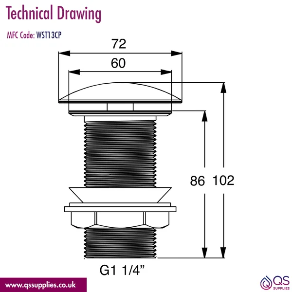 Technical drawing QS-V110704 / WST13CP