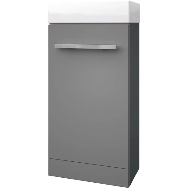 Additional image of Kartell K-Vit Purity Floorstanding Cloakroom Vanity Unit with Basin - 1 Door - 410 x 815mm