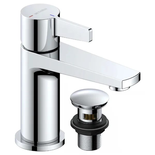 Additional image of Methven Avoca Basin Mixer Tap with Press Top Waste - Slim Lever Handle - Deck Mounted