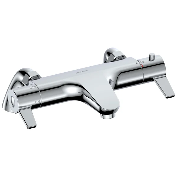 Methven Avoca Thermostatic Chrome Bath Filler Tap with Paddle Lever - Deck Mounted