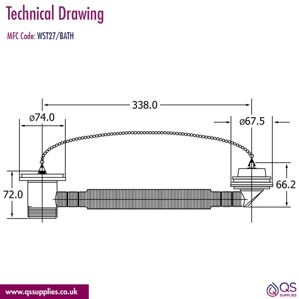 Technical drawing QS-V110707 / WST27/BATH