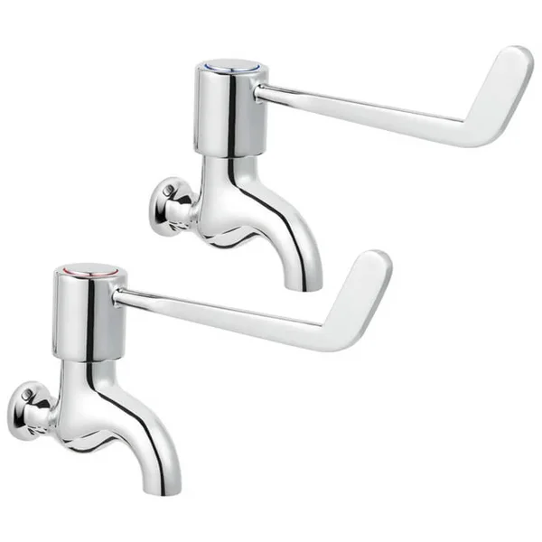 Deva Lever Action Pair of Traditional Chrome Bib Taps