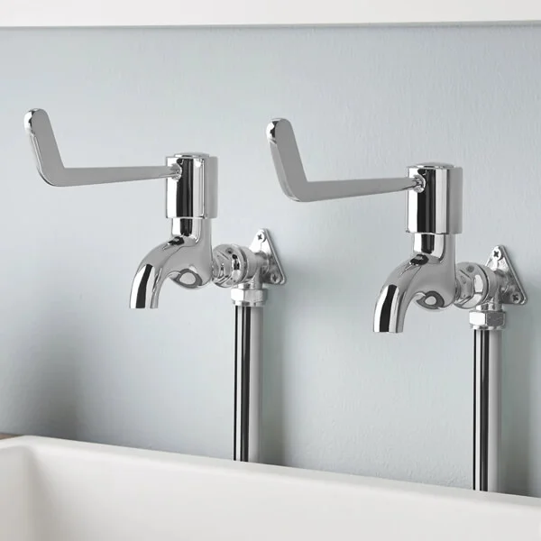 Additional image of Deva Lever Action Pair of Traditional Chrome Bib Taps