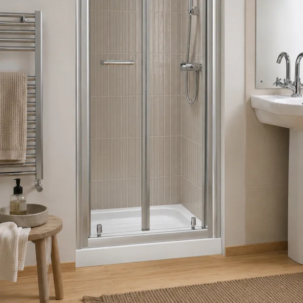 Additional image of Twyford Flat-Top White Square Shower Tray - ABS Capped Acrylic - 40mm High