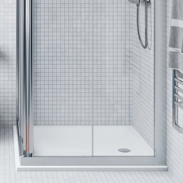 Alternate image of Twyford Flat-Top White Square Shower Tray - ABS Capped Acrylic - 40mm High
