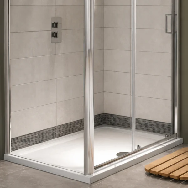 Alternate image of Twyford Flat-Top White Rectangular Shower Tray 40mm High - Acrylic Capped ABS