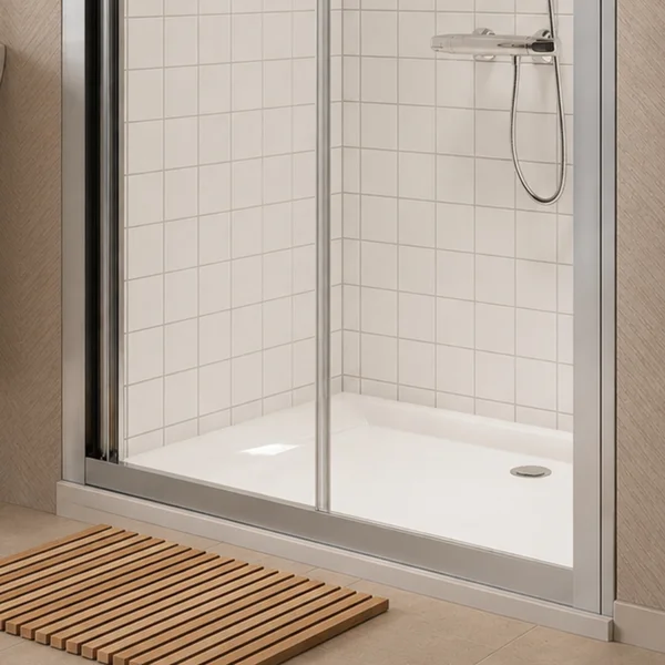 Alternate image of Twyford Flat-Top White Rectangular Shower Tray 40mm High - Acrylic Capped ABS