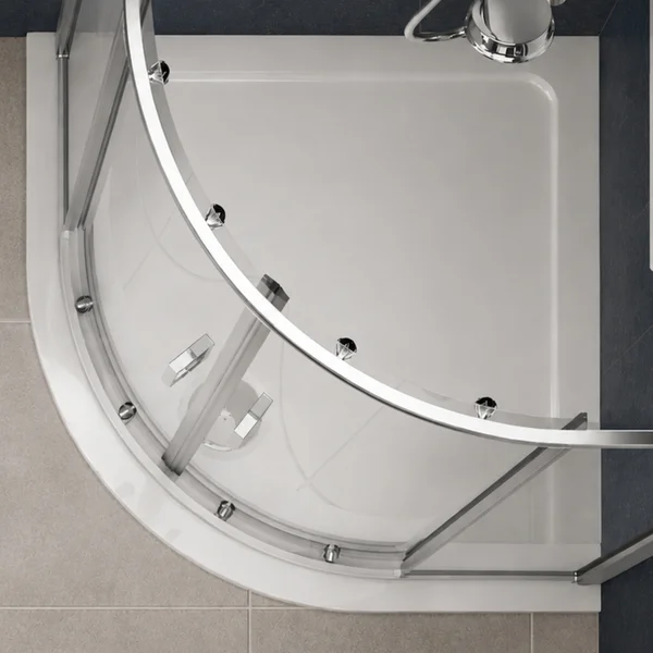 Additional image of Twyford White Flat-Top Quadrant Shower Tray 40mm High - Acrylic Capped ABS