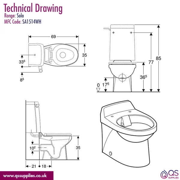 Technical drawing QS-V45400 / SA1514WH