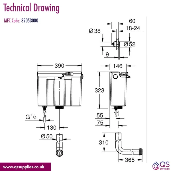 Technical drawing QS-V115228 / 39053000