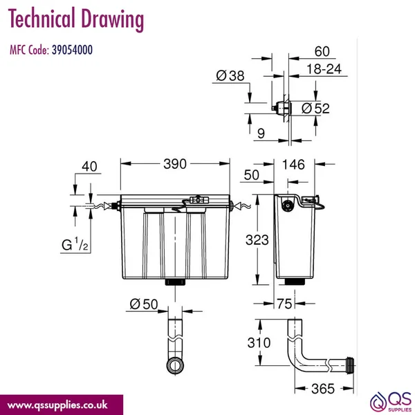 Technical drawing QS-V115228 / 39053000