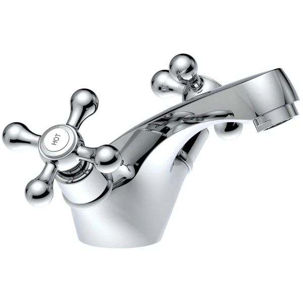 Joseph Miles Dottie Traditional Chrome Basin Mixer Tap with Waste - Crosshead Handles - Deck Mounted