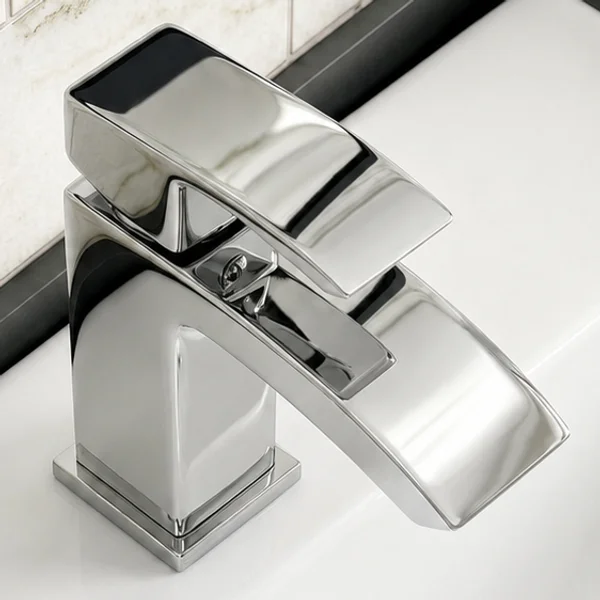 Additional image of Joseph Miles Descent Waterfall Basin Mixer Tap - Push Button Waste