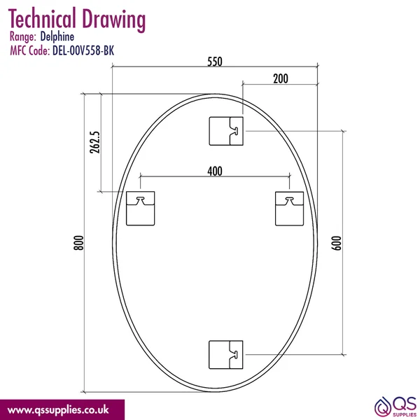 Technical drawing QS-V110709 / DEL-00V558-BK