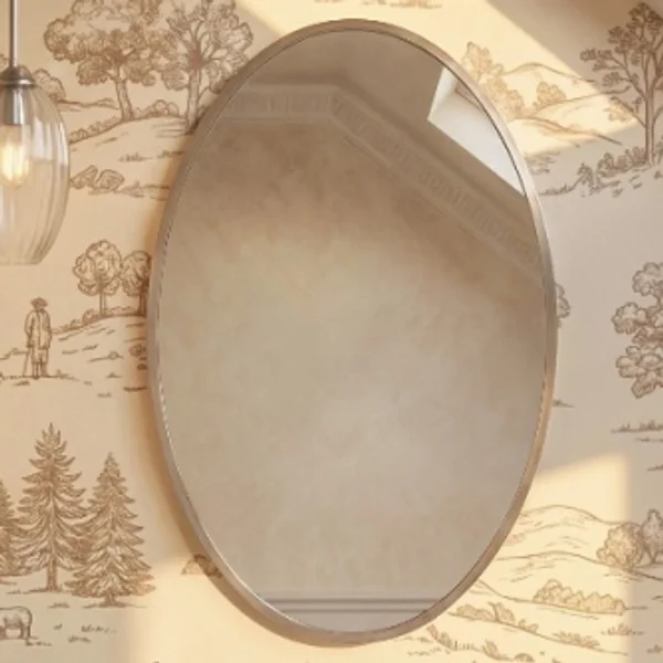 Alternate image of Origins Living Delphine Oval Mirror - Stainless Steel Frame - 550 x 800mm