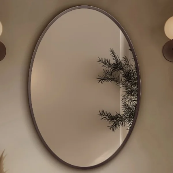 Alternate image of Origins Living Delphine Oval Mirror - Stainless Steel Frame - 550 x 800mm