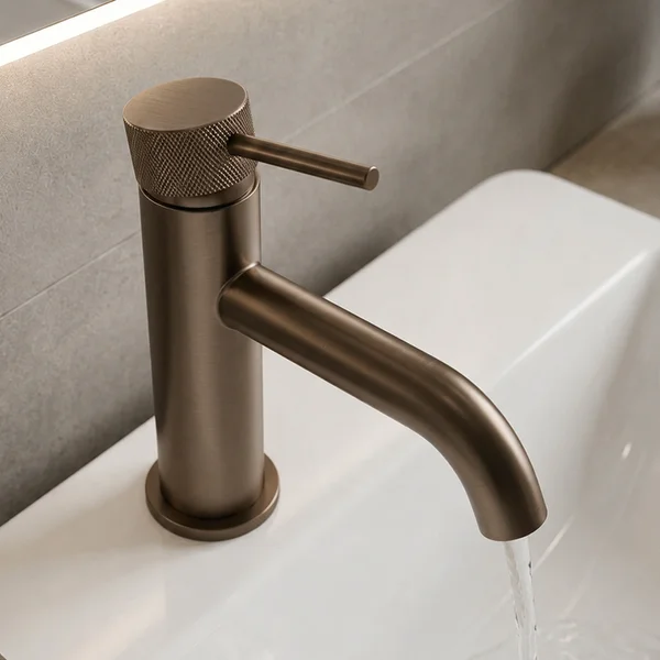 Alternate image of Joseph Miles Fenace Monobloc Basin Mixer Tap with Waste - Knurled Stick Handle - Deck Mounted
