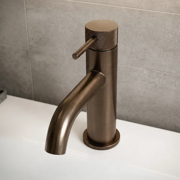 Alternate image of Joseph Miles Fenace Monobloc Basin Mixer Tap with Waste - Knurled Stick Handle - Deck Mounted