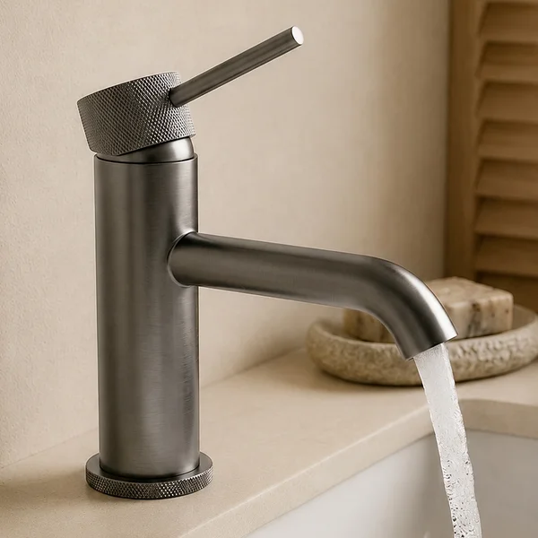 Alternate image of Joseph Miles Fenace Monobloc Basin Mixer Tap with Waste - Knurled Stick Handle - Deck Mounted