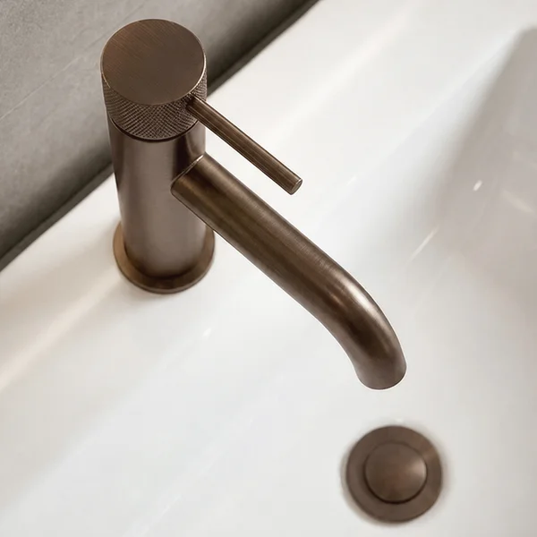 Alternate image of Joseph Miles Fenace Monobloc Basin Mixer Tap with Waste - Knurled Stick Handle - Deck Mounted