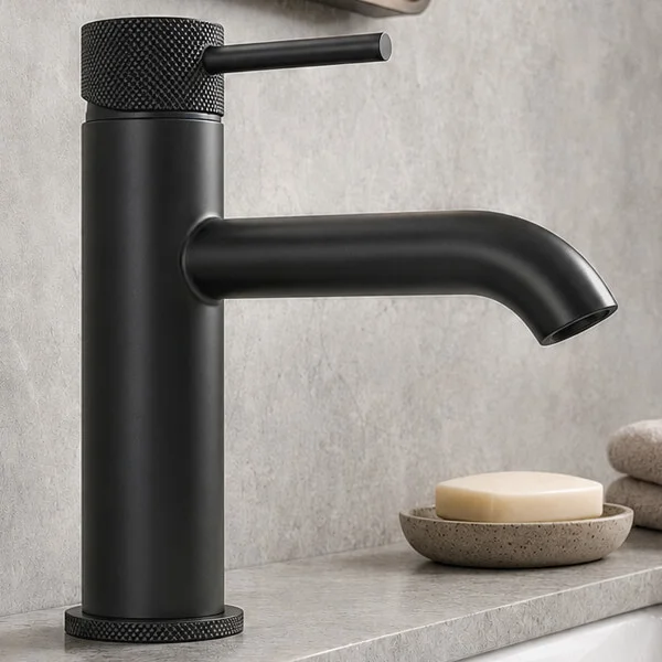 Alternate image of Joseph Miles Fenace Monobloc Basin Mixer Tap with Waste - Knurled Stick Handle - Deck Mounted