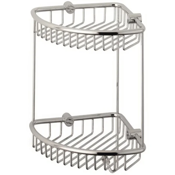 Roper Rhodes Sigma Chrome 2-Tier Wall-Mounted Corner Shower Caddy - 250 x 190 x 320mm