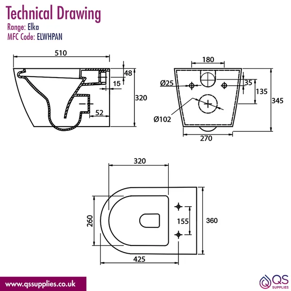 Technical drawing QS-V113385 / ELWHPAN