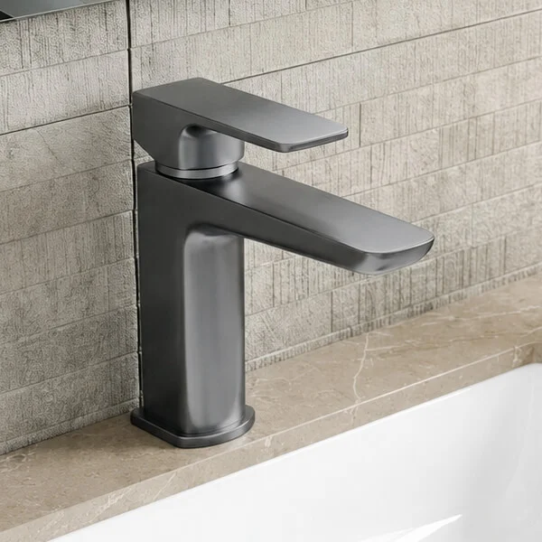 Alternate image of Joseph Miles Luxe Monobloc Basin Mixer Tap with Sprung Waste - Flat Handle and Spout - Deck Mounted