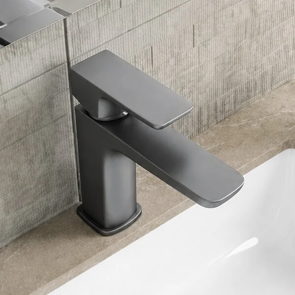 Alternate image of Joseph Miles Luxe Monobloc Basin Mixer Tap with Sprung Waste - Flat Handle and Spout - Deck Mounted