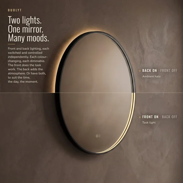 Alternate image of Origins Living Kingsley Round Borderlit LED Mirror with Demister Pad - 800 x 800mm