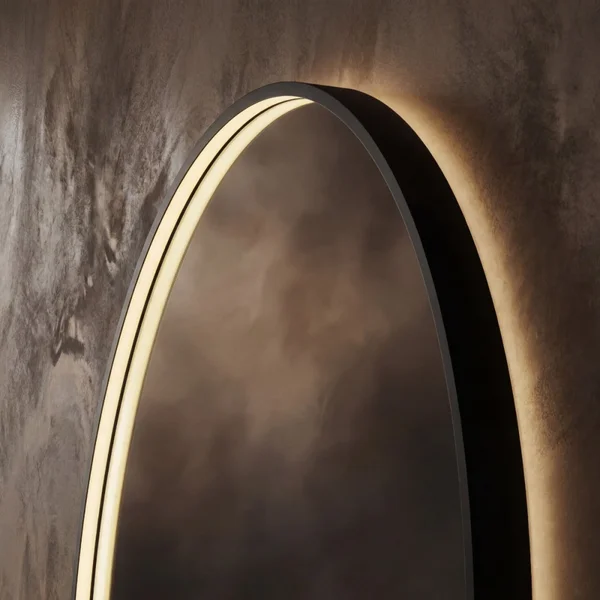 Alternate image of Origins Living Kingsley Round Borderlit LED Mirror with Demister Pad - 800 x 800mm
