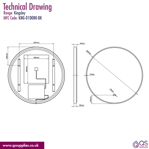 Technical drawing QS-V115233 / KNG-01D080-BK