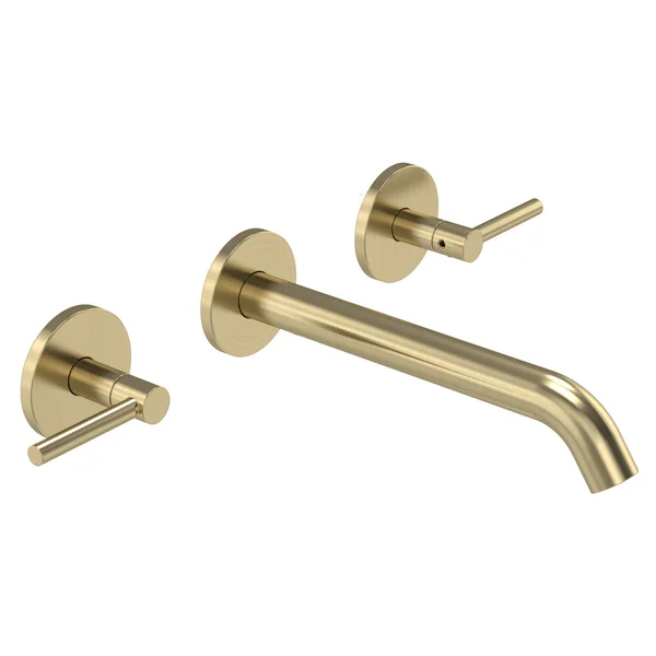 Additional image of Tavistock Cohort 3 Hole Contemporary Basin Mixer Tap with Fixed Spout - Wall Mounted