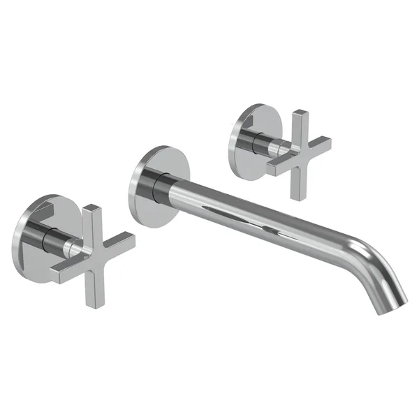 Alternate image of Tavistock Cohort 3 Hole Contemporary Basin Mixer Tap with Fixed Spout - Wall Mounted