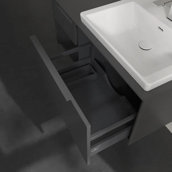 Alternate image of Villeroy and Boch Subway 3.0 Wall Hung Open Shelf Vanity Unit with LED Light - 1000 x 423mm