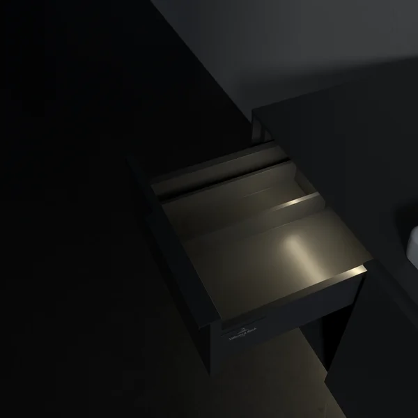 Alternate image of Villeroy and Boch Subway 3.0 Wall Hung Open Shelf Vanity Unit with LED Light - 1000 x 423mm