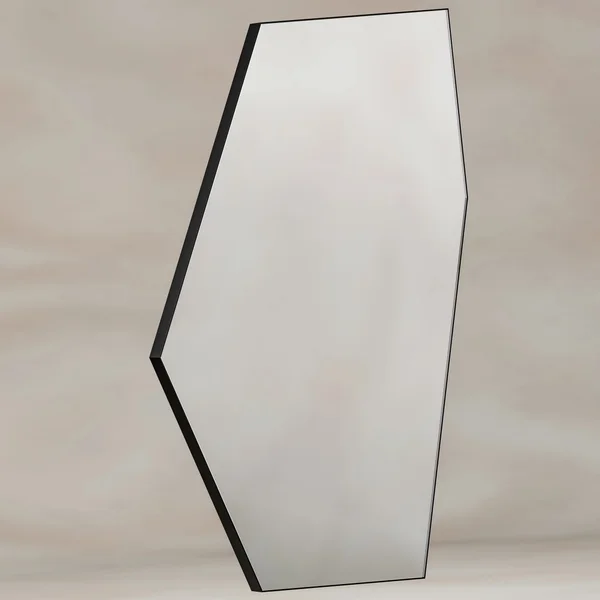 Origins Living Oslo Matt Black Irregular Mirror - Stainless Steel Frame - 550 x 800mm
