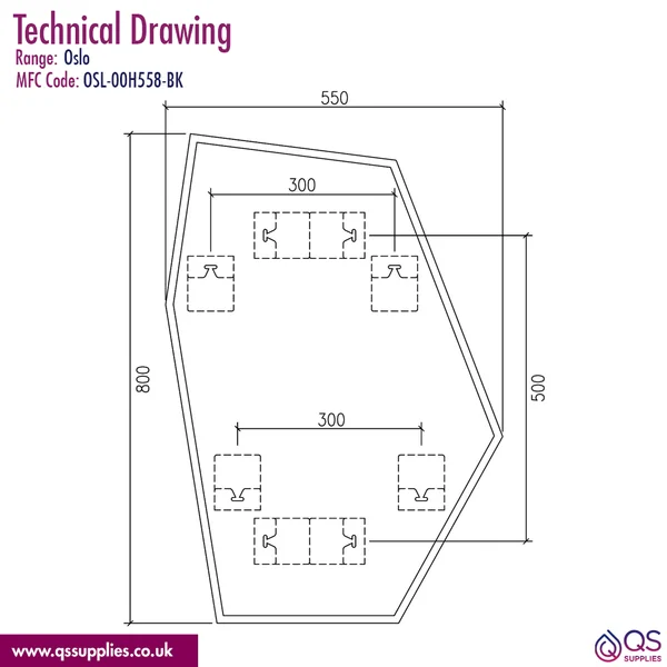 Technical drawing QS-V110713 / OSL-00H558-BK