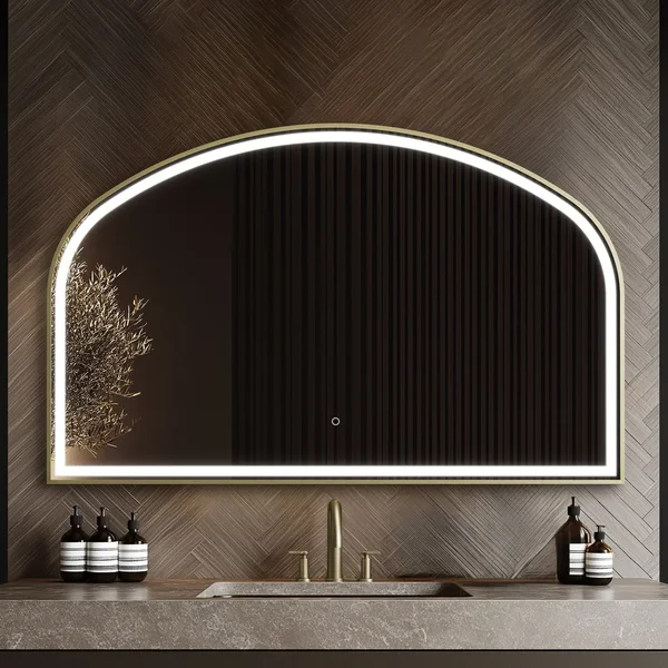 Alternate image of Origins Living Lomax Light Overmantel Arch Frontlit LED Mirror with Demister Pad - 1200 x 750mm