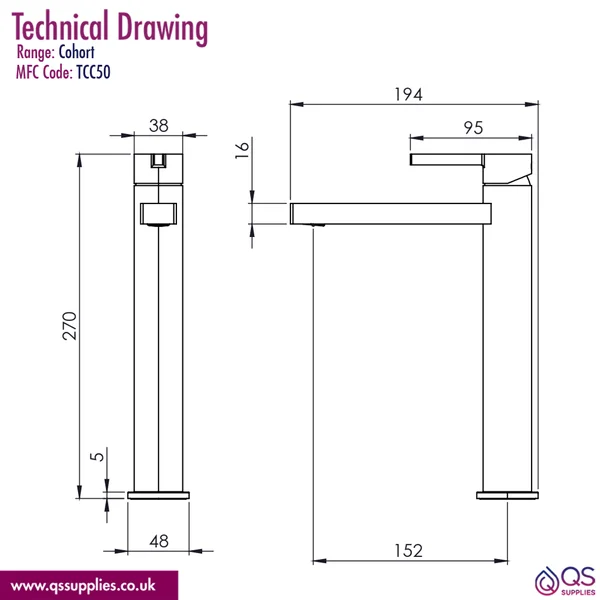Technical drawing QS-V116346 / TCC50