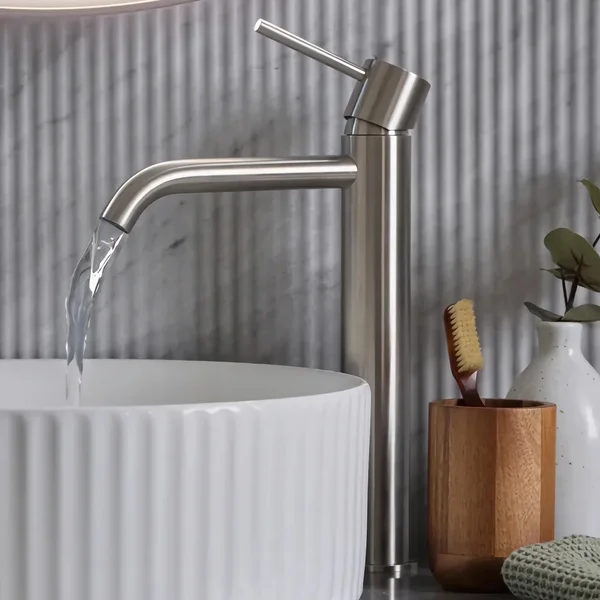 Alternate image of Tavistock Cohort Tall Basin Mixer with Click Waste and Curved Spout - Stick Handle - 281mm High