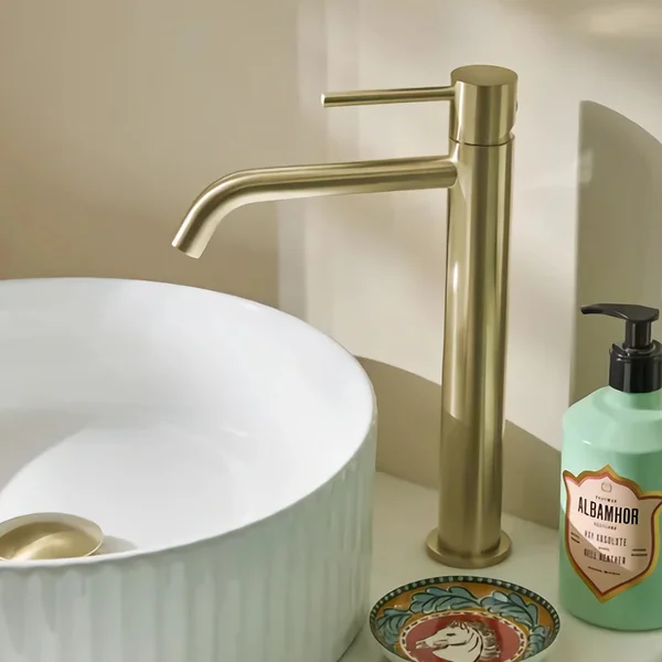 Additional image of Tavistock Cohort Tall Basin Mixer with Click Waste and Curved Spout - Stick Handle - 281mm High