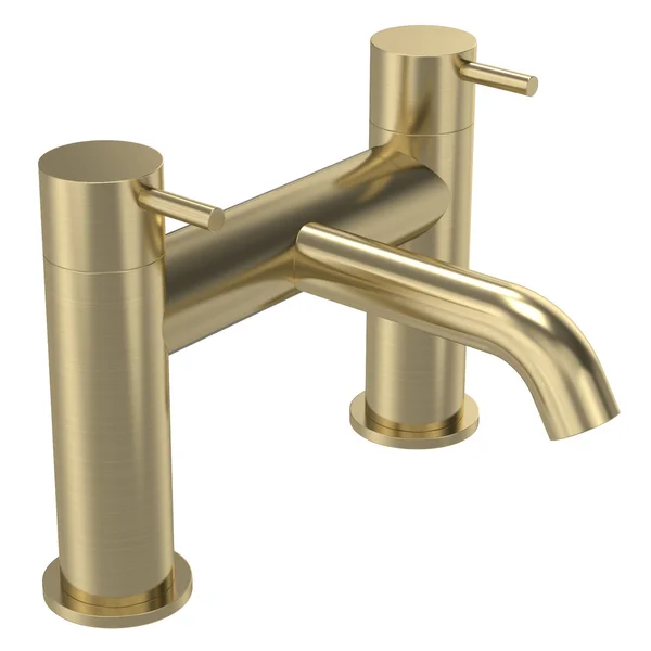 Alternate image of Tavistock Cohort Contemporary Bridge Bath Mixer Tap with Curved Spout - Deck Mounted