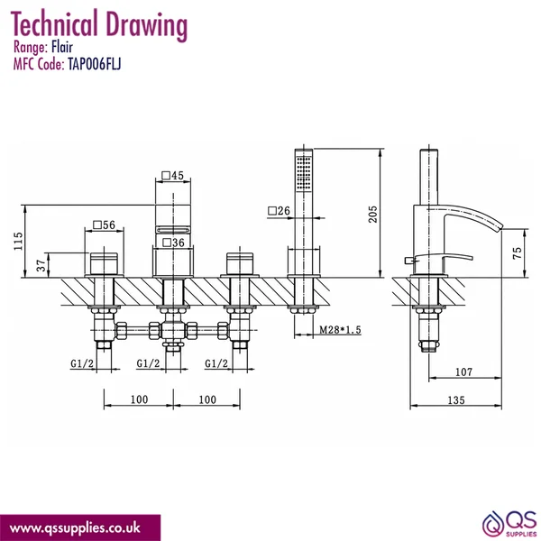 Technical drawing QS-V117322 / TAP006FLJ