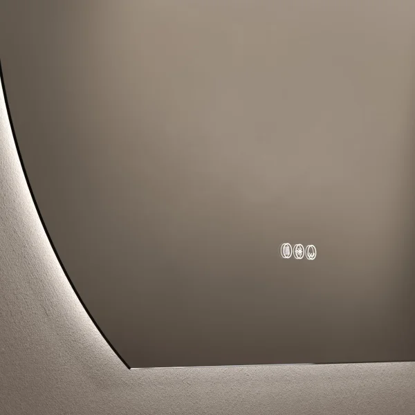 Alternate image of Origins Living Claris Round Cut LED Backlit Mirror with Demister Pad - 1000 x 900mm