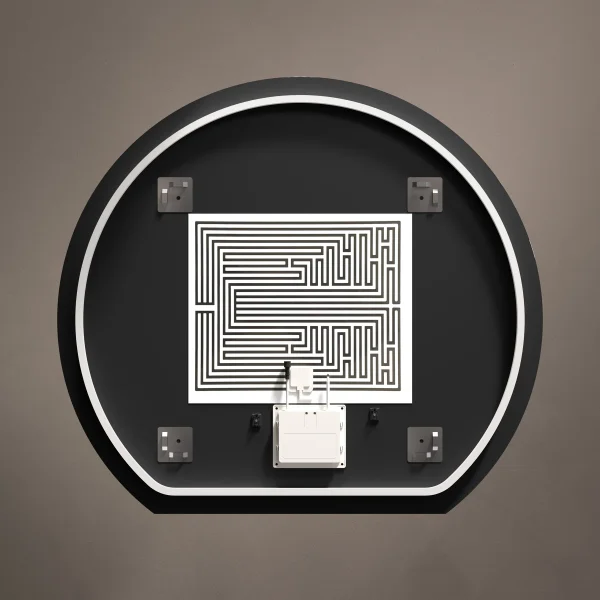 Alternate image of Origins Living Claris Round Cut LED Backlit Mirror with Demister Pad - 1000 x 900mm