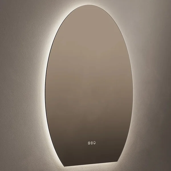 Additional image of Origins Living Claris Oval Cut LED Backlit Mirror with Demister Pad - 800 x 900mm